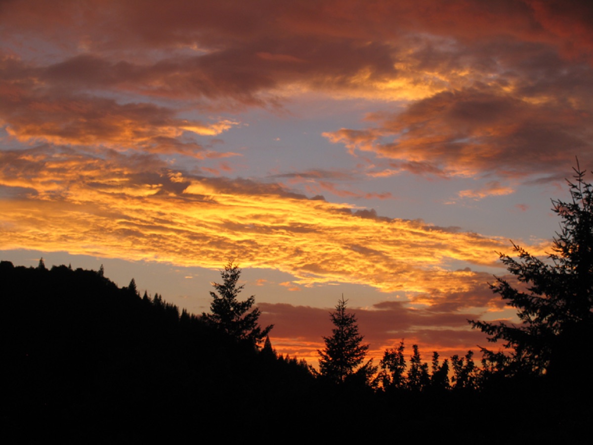 A Shastasong gathering at sunset